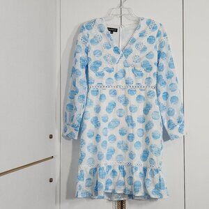 Eilly Bazar Dress Size M Boho Knee Length Long Sleeves Baby Shower